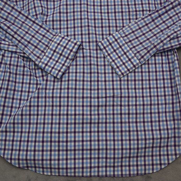 J Crew Shirt Mens L 16 16.5 Purple Plaid Thompson Long Sleeve Button Up Dress - Picture 14 of 16